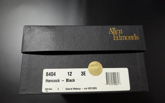 NIB Vintage Allen Edmonds Custom Made Black Cordovan Shell Hancock 12EEE main image 9